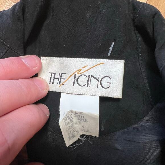 VINTAGE 80s Peplum Leopard Coat Blazer Size 4 Chiffon Glam Avant Garde - Picture 6 of 8